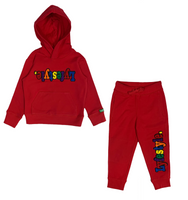 Toddlers Red Multicolor Lyfestyle Sweatsuit