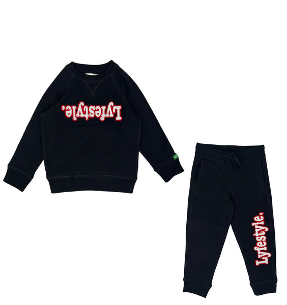 Toddlers White w/ "Cherry Red" Lyfestyle Sweatsuit