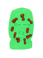 Neon Green  Lyfestyle Fallen Letters Ski Mask