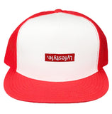 White & Red Lyfestyle Trucker Hat