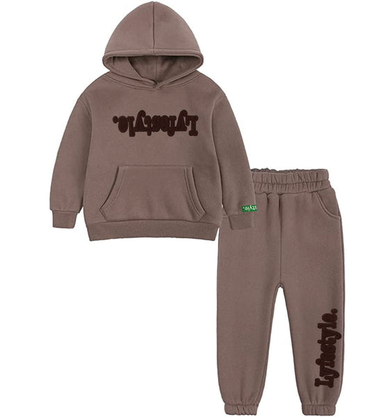 Toddlers "Cozy" Mocha Brown Lyfestyle Sweatsuits