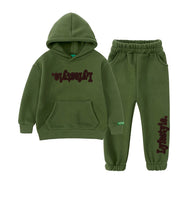 Toddlers "Cozy" Olive Green Lyfestyle Sweatsuits