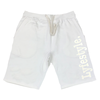 White Metallic Lyfestyle Shorts
