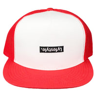 White & Red Lyfestyle Trucker Hat