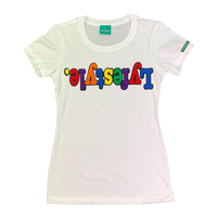 Womens White Multicolor Lyfestyle Tee