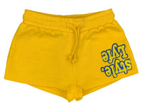 Womens Yellow w/ Blue Lyfestyle Shorts