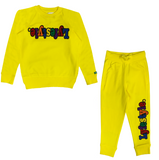 Toddlers Yellow Multicolor Lyfestyle Sweatsuit