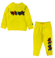 Toddlers Yellow Multicolor Lyfestyle Sweatsuit