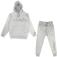 Grey w/ White Lyfestyle Sweatsuit
