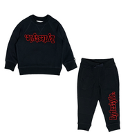 Toddlers Black w/ Red Lyfestyle Sweatsuit