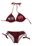 Burgundy Two-Piece Bathing Suit